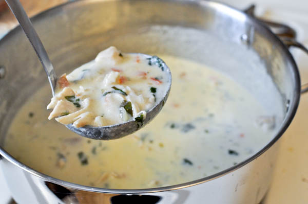 Creamy Chicken and Brie Soup I howsweeteats.com