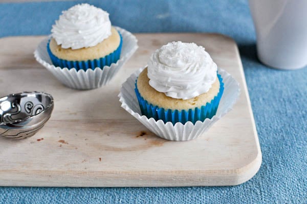 Vanilla Cupcakes for Two from How Sweet it Is