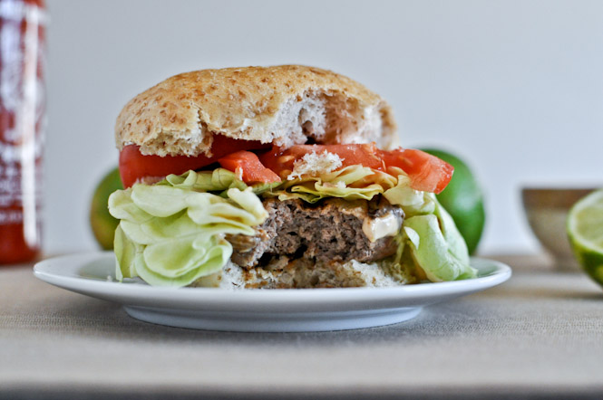 Asian Turkey Burgers with Spicy Lime Mayo I howsweeteats.com