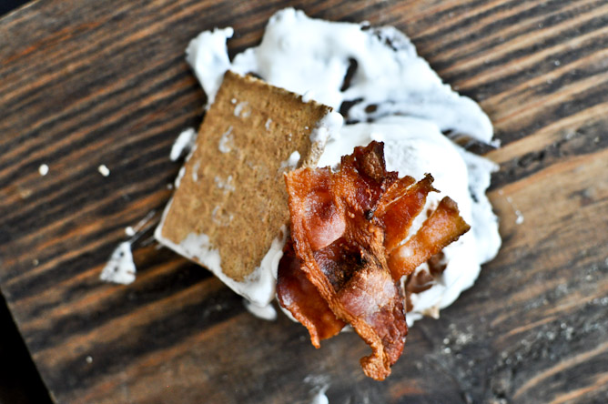 Bourbon Bacon Marshmallow S'mores I howsweeteats.com