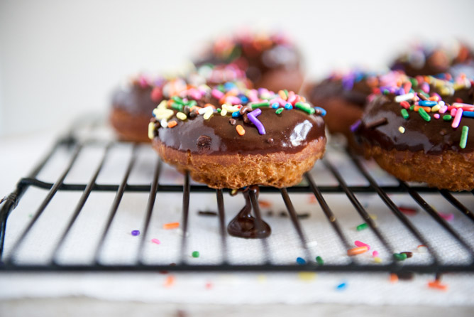 Chocolate Frosted Cake Donuts I howsweeteats.com