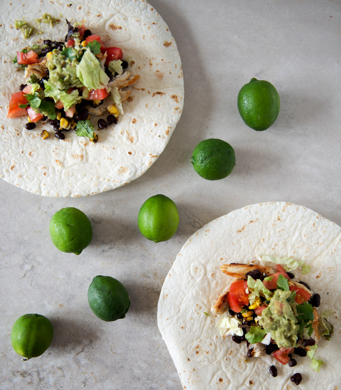 Tequila Lime Chicken and Black Bean Burritos I howsweeteats.com