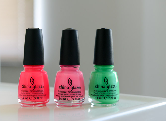 China Glaze Pool Party, Shocking Pink, In The Limelight I howsweeteats.com