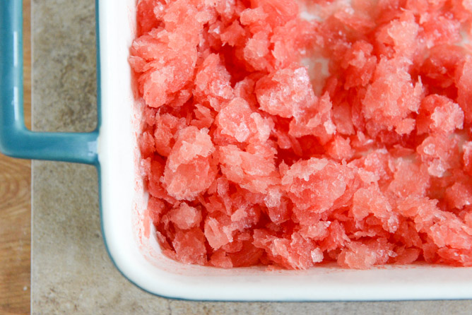 Boozy Watermelon Granitas with Coconut Whipped Cream I howsweeteats.com