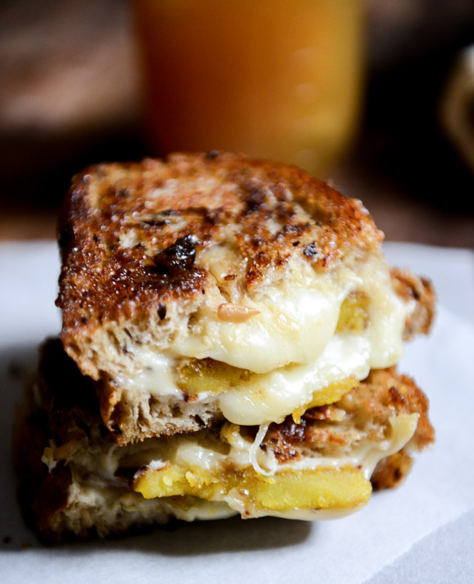 Caramelized Butternut Squash, Roasted Garlic + Coconut Butter Grilled Cheese I howsweeteats.com
