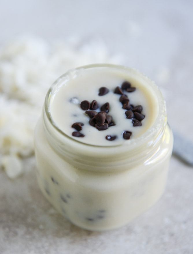 Homemade Chocolate Chip Coconut Butter I howsweeteats.com
