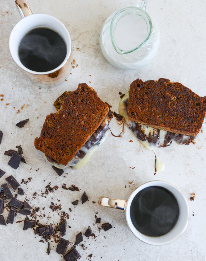 Banana Bread, Brie and Chocolate Grilled Cheese I howsweeteats.com