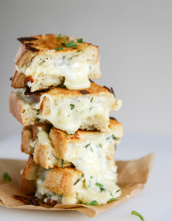 white pizza grilled cheese I howsweeteats.com
