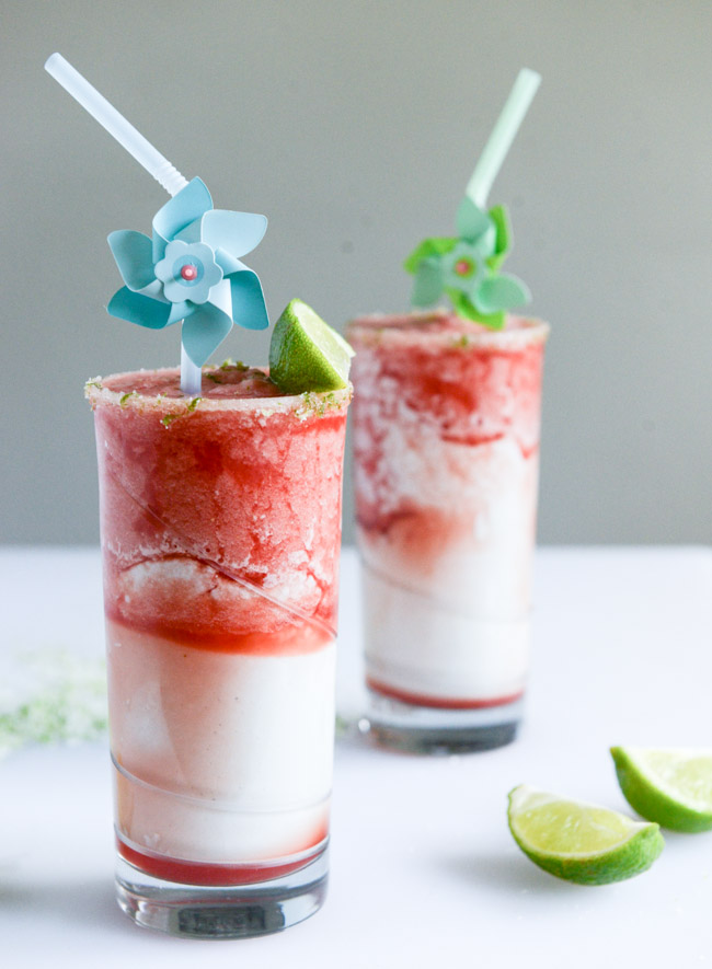 layered watermelon coconut shakes with salty lime sugar I howsweeteats.com