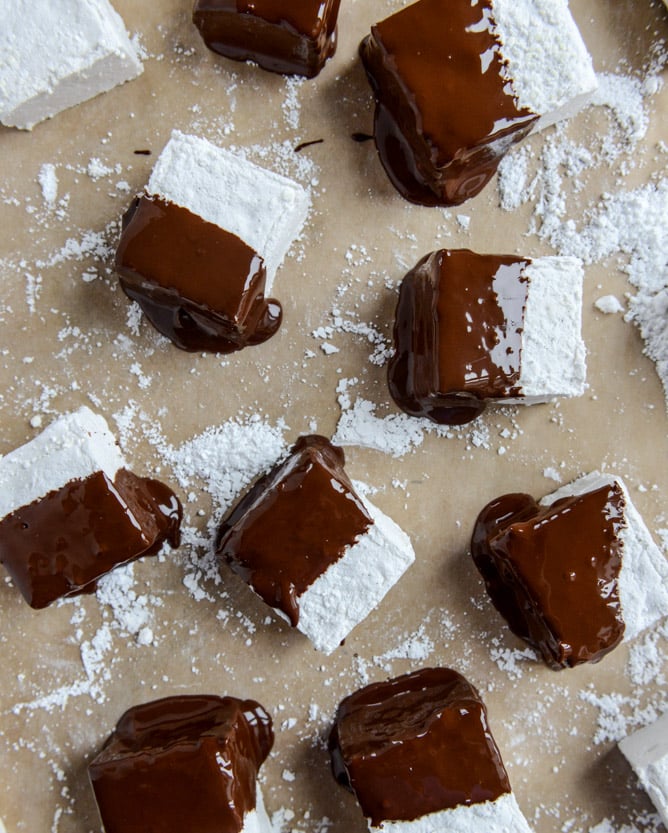 chocolate covered coconut marshmallows I howsweeteats.com