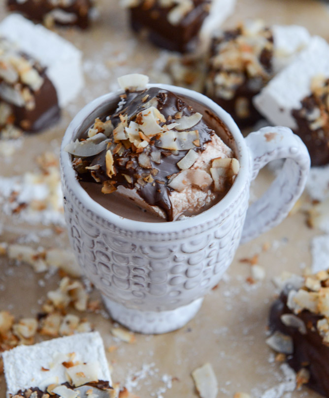chocolate covered coconut marshmallows I howsweeteats.com