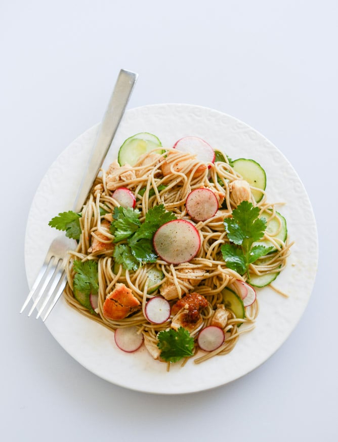 caramelized chicken soba noodles + 112 different lightened up meal ideas for the new year I howsweeteats.com