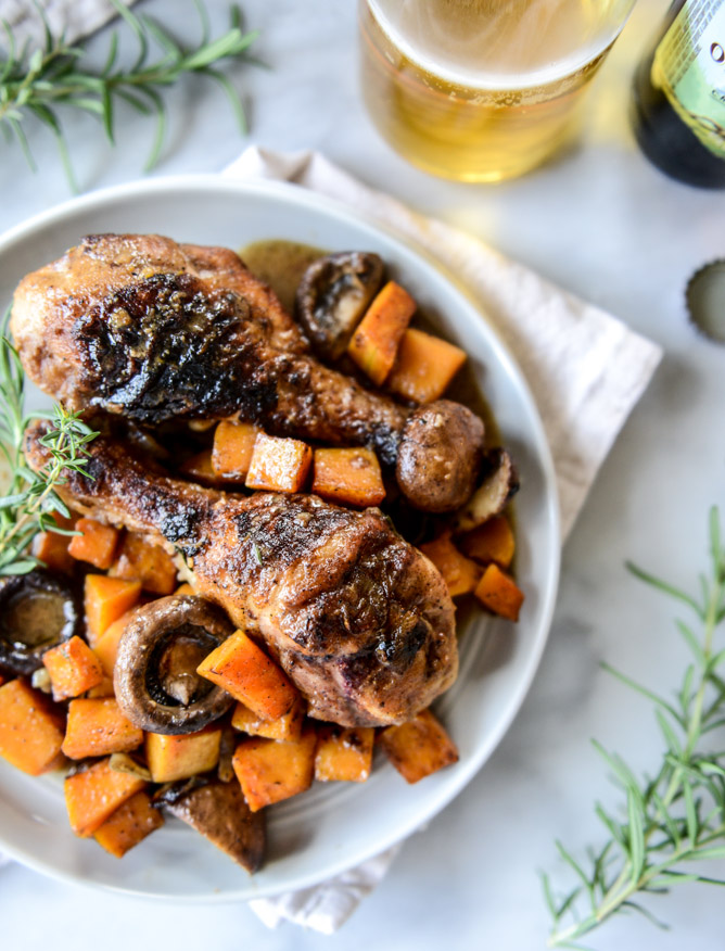 cider braised chicken with butternut I howsweeteats.com