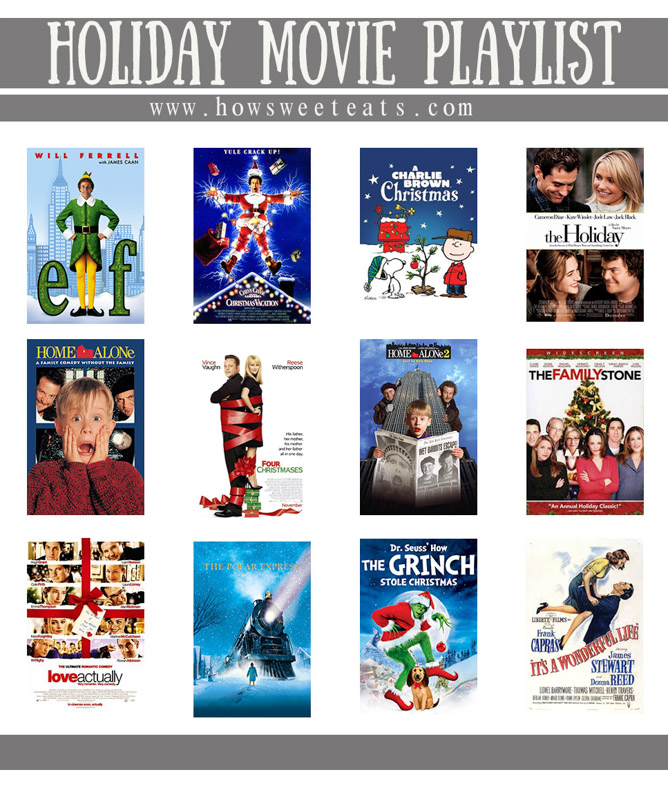 my favorite holiday movie playlist I howsweeteats.com