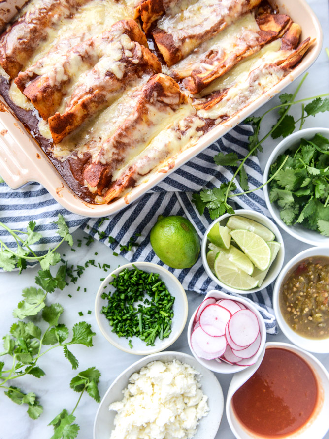 the best cheese enchiladas with homemade sauce I howsweeteats.com