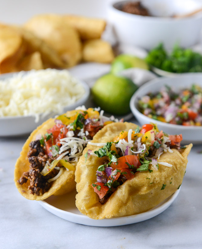 the best beef puffy tacos I howsweeteats.com