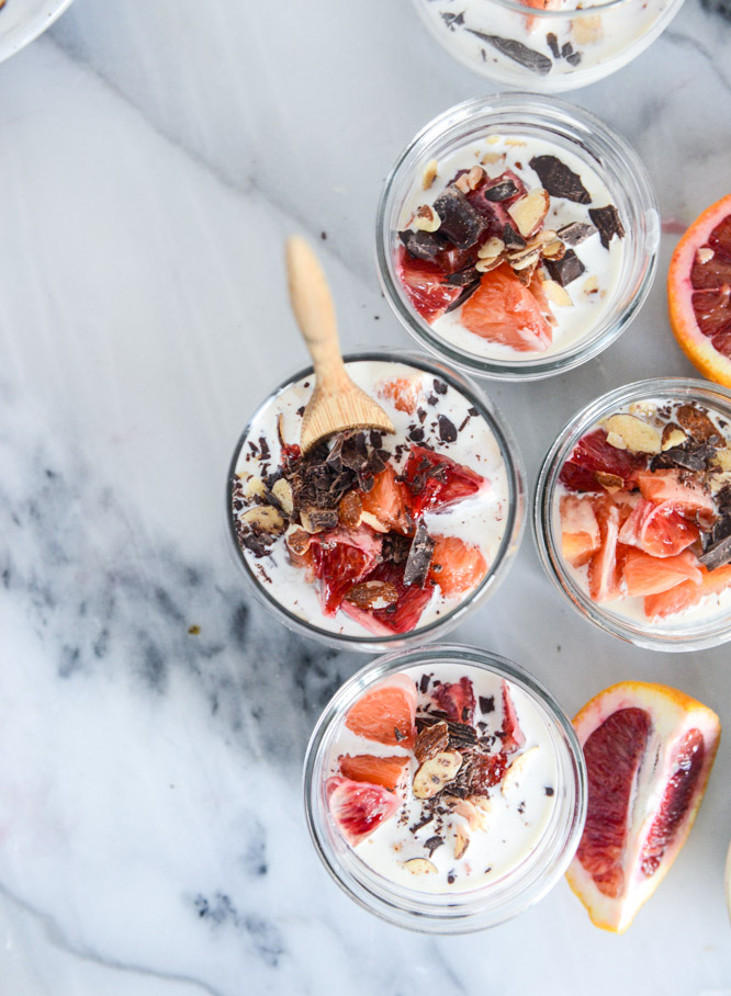 winter vanilla chia pudding with blood orange syrup and dark chocolate I howsweeteats.com