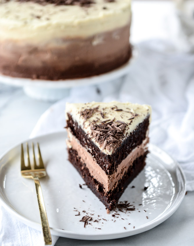 chocolate vanilla bean cake I howsweeteats.com