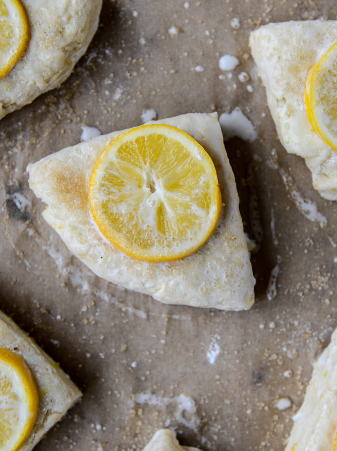 meyer lemon scones with raspberry crumbs I howsweeteats.com