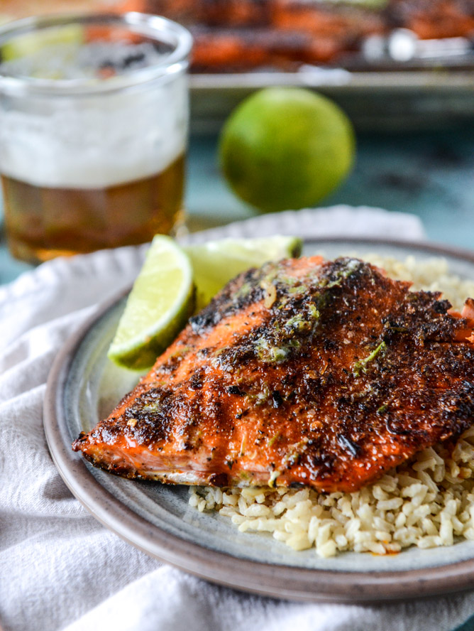 30 minute cajun salmon with salted lime butter I howsweeteats.com