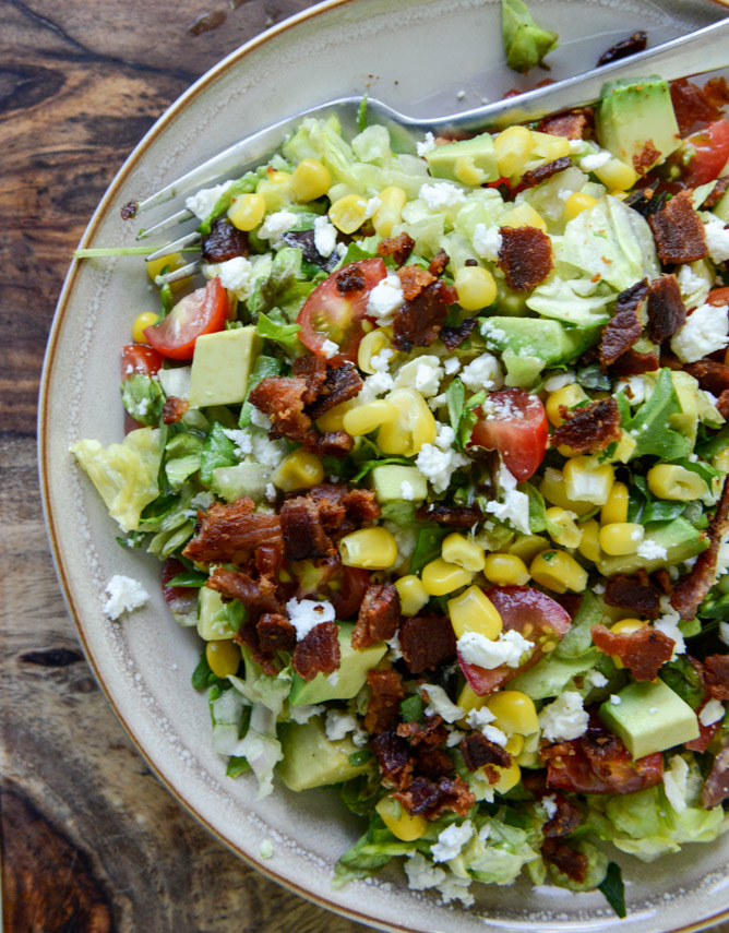 BLT Chopped Salad and 10 favorite recipes for Memorial Day Weekend I howsweeteats.com 