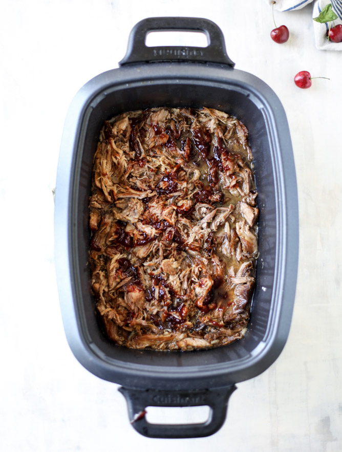 pulled pork sandwiches with cherry chipotle BBQ sauce I howsweeteats.com 