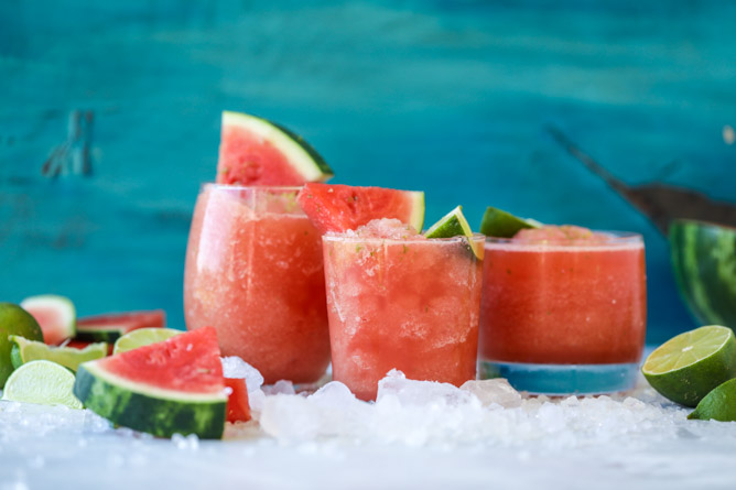 frozen watermelon lime agua fresca I howsweeteats.com