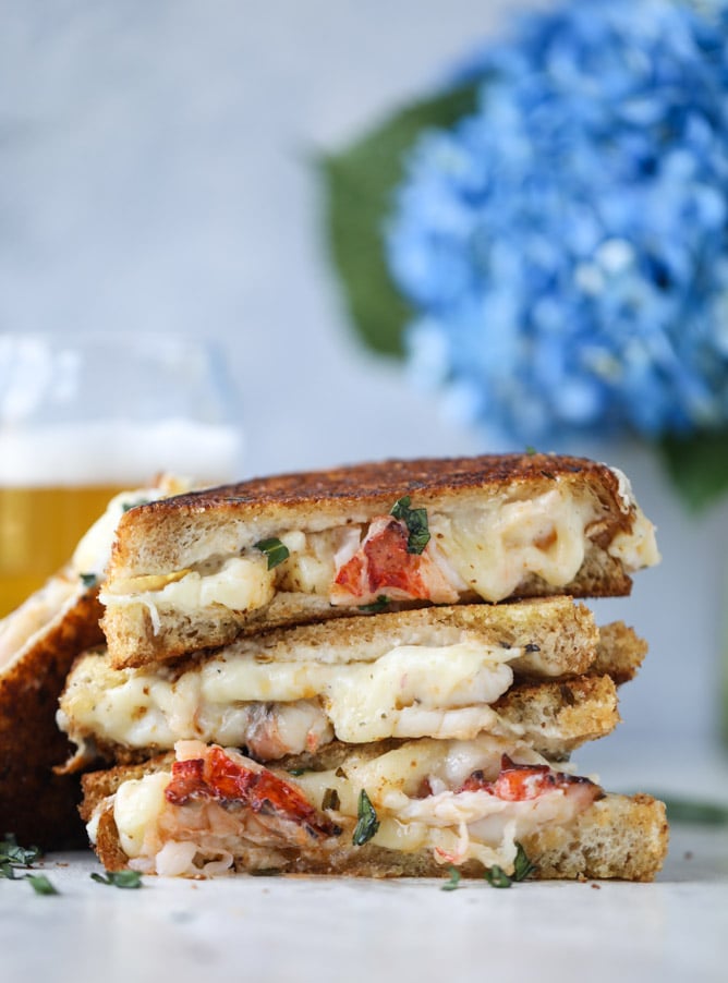 lobster grilled cheese with tarragon garlic butter I howsweeteats.com
