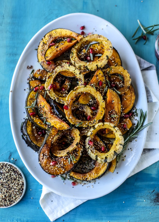 roasted squash with brown butter and toasted quinoa I howsweeteats.com #squash #thanksgiving #recipes