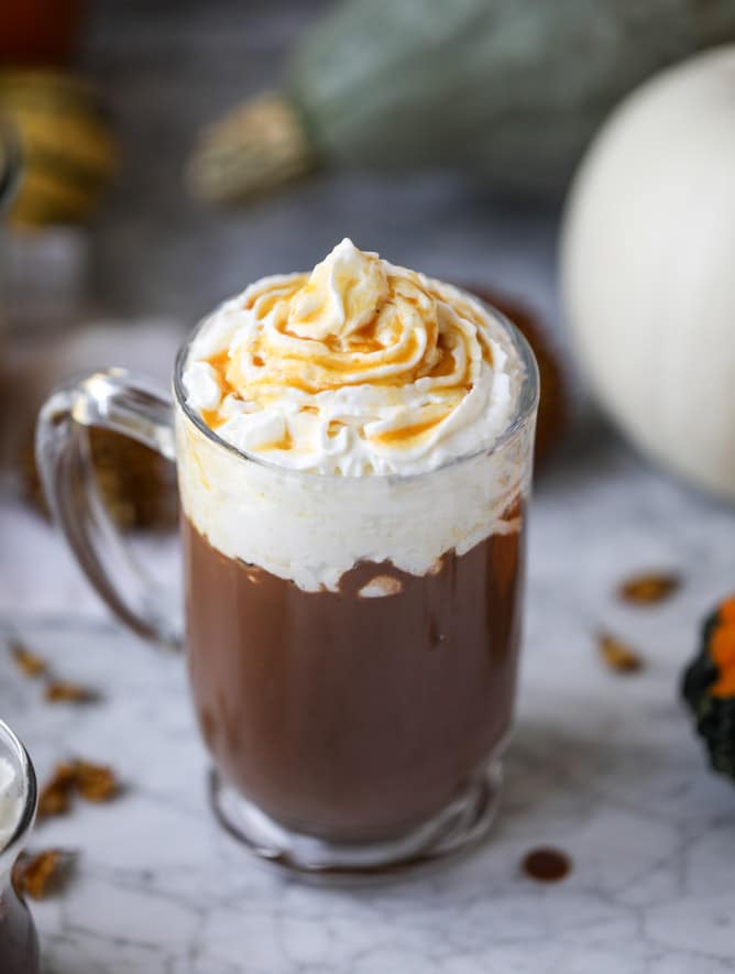 pumpkin coconut hot chocolate I howsweeteats.com #pumpkin #hotchocolate #drinks