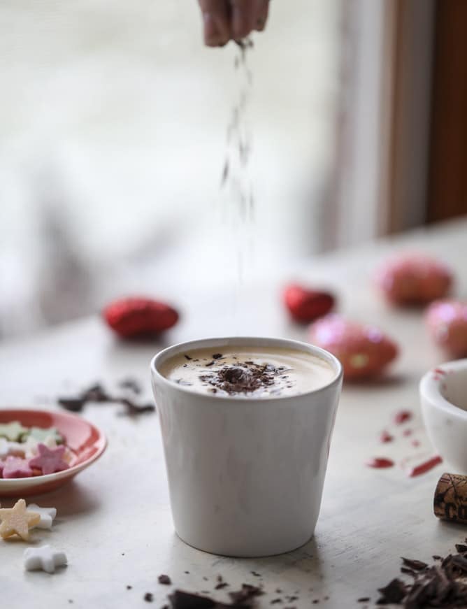 cabernet chocolate lattes I howsweeteats.com #redwine #coffee #latte #valentinesday #chocolate