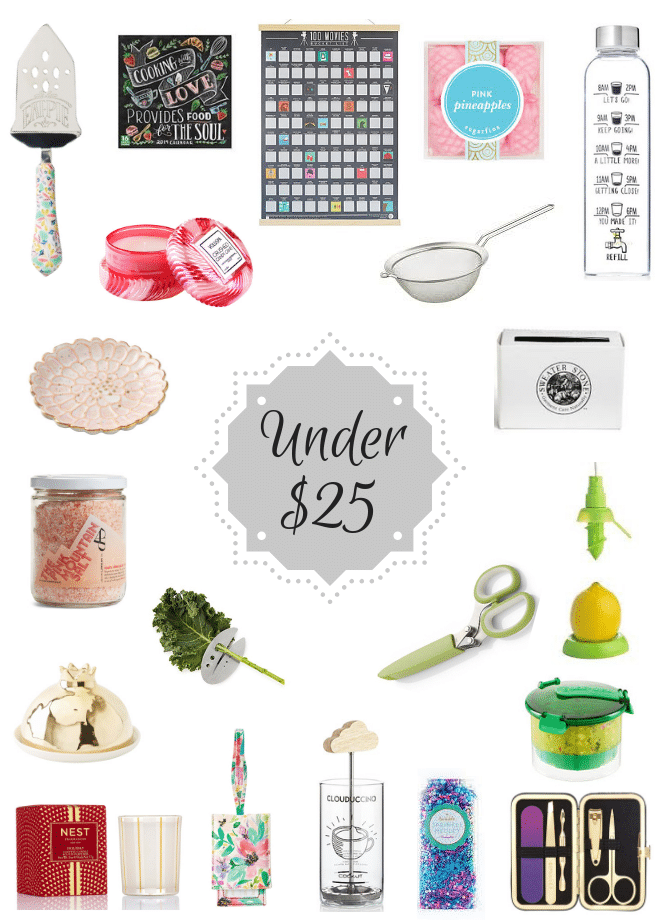 My 2018 stocking stuffer gift guide is full of the best gifts all under $25! Things for entertaining, hostess gifts, kitchen gadgets, gifts for work and some all around great ideas when you need a gift under $25! I howsweeteats.com #stockingstuffer #giftguide
