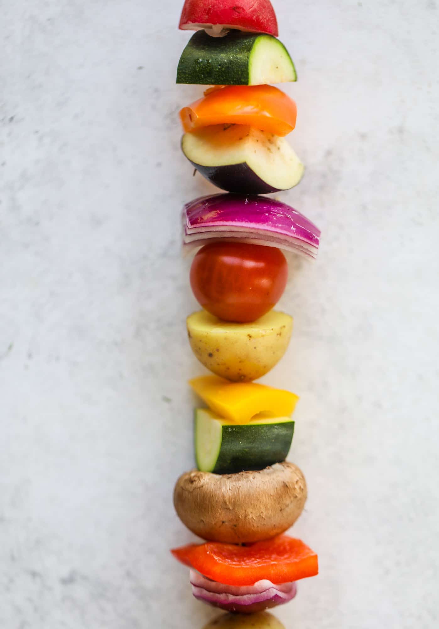 rainbow vegetable skewer