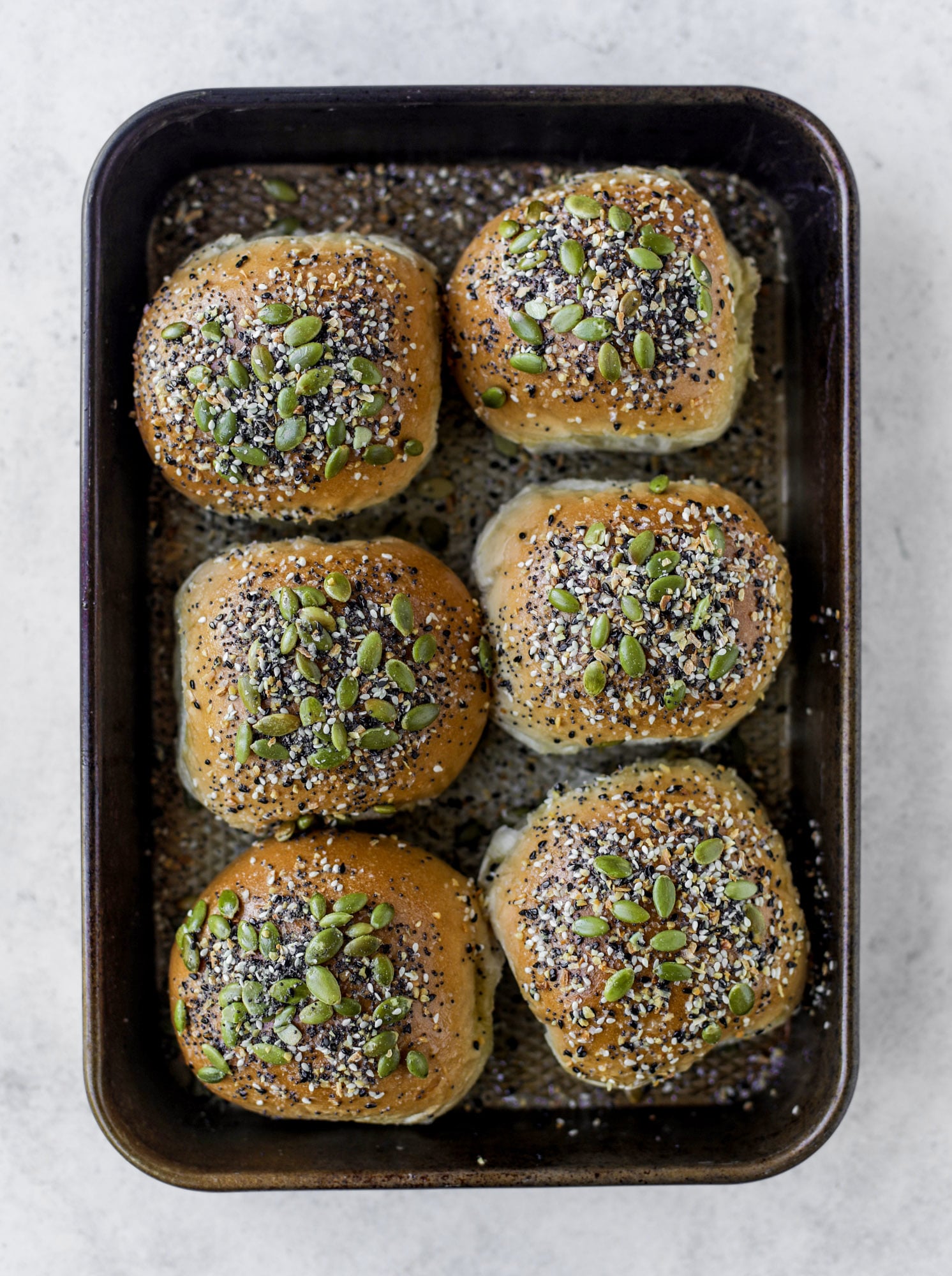 everything and pepita seeded buns