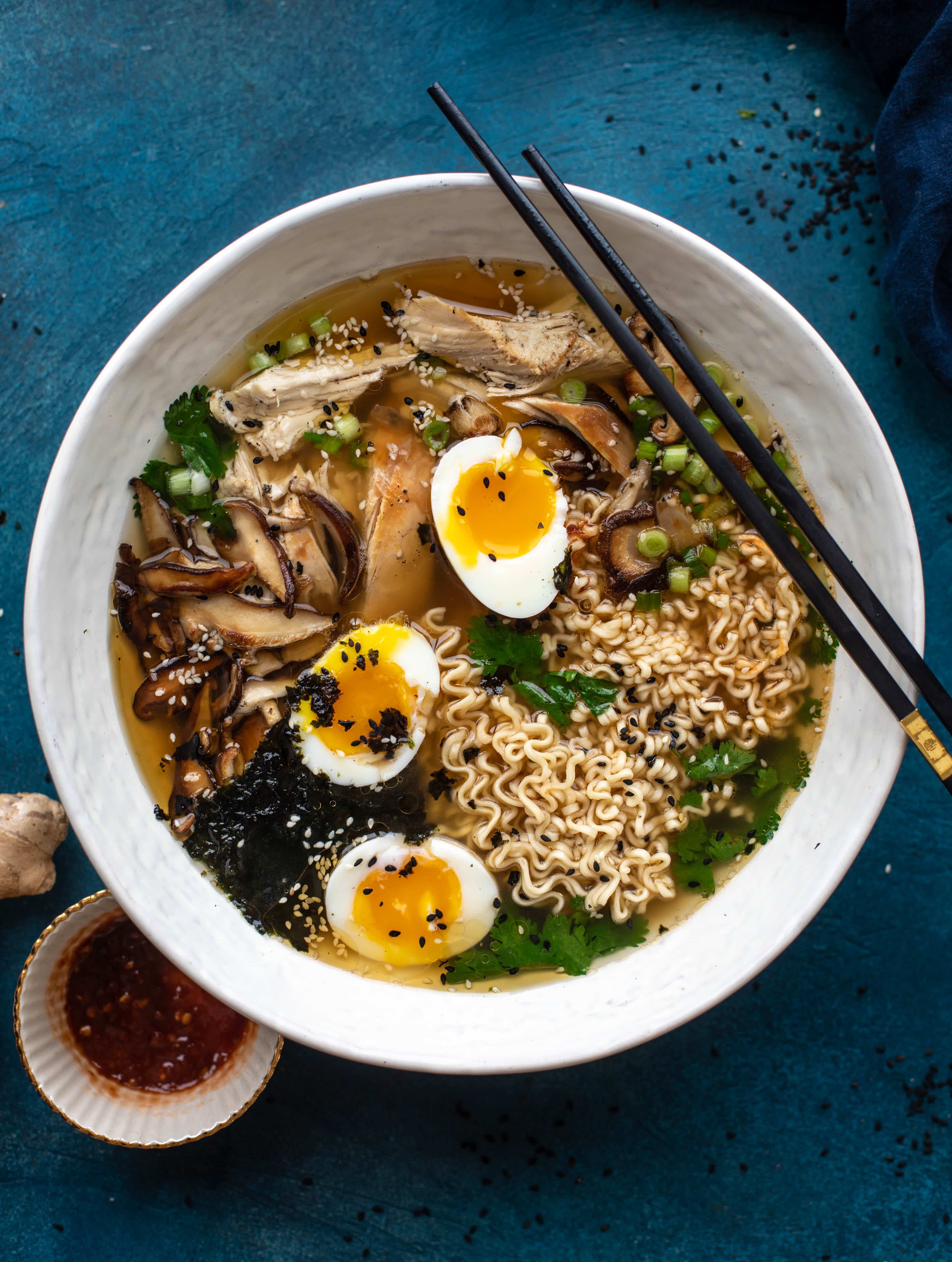 This roasted turkey ramen recipe is made with delish leftover Thanksgiving turkey, ramen noodles, a savory broth and soft boiled eggs!