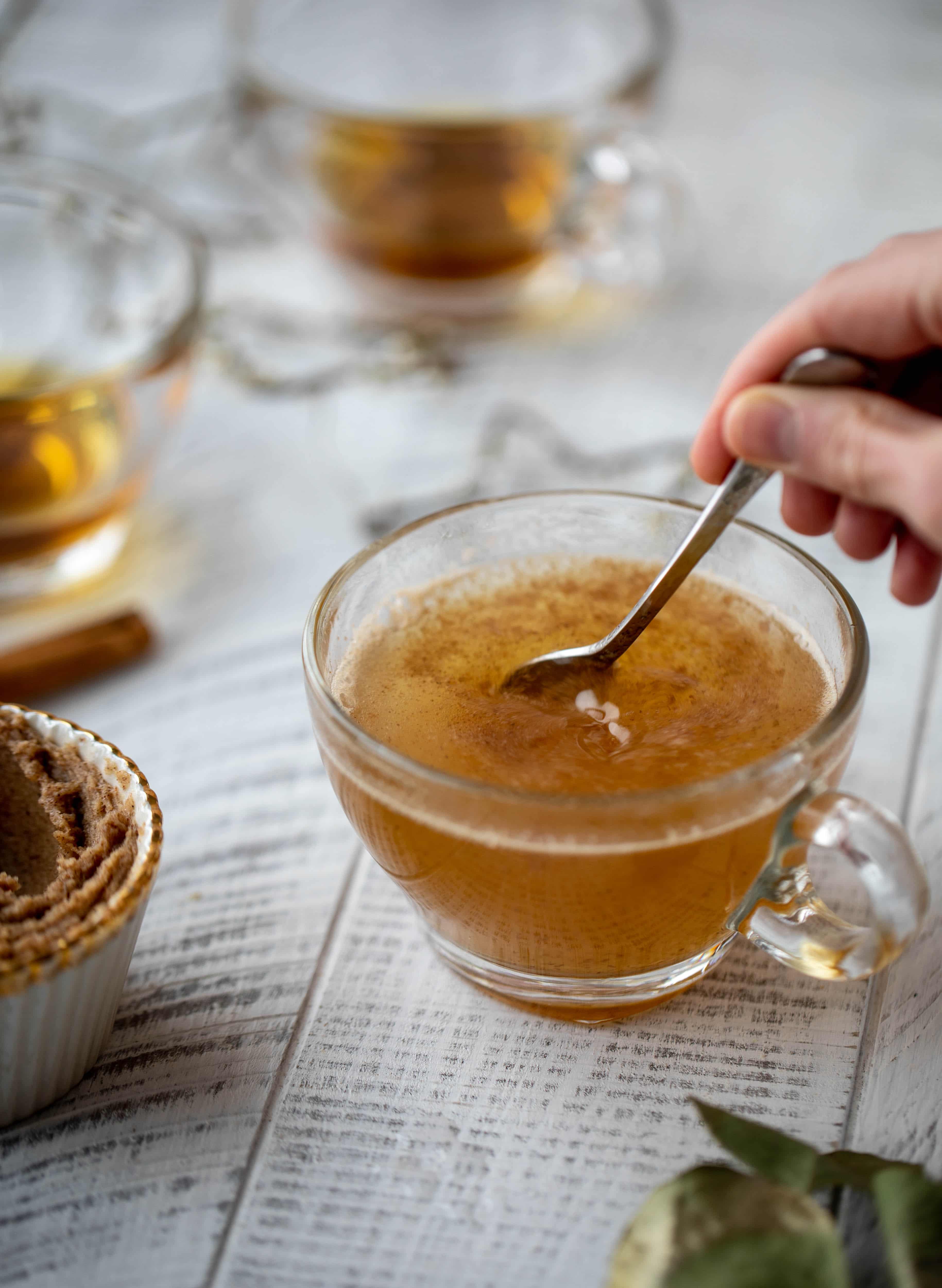 Hot buttered bourbon is a warming, spiced cozy drink that is perfect for chilly nights! Save batter in the fridge so you can have it whenever you'd like!