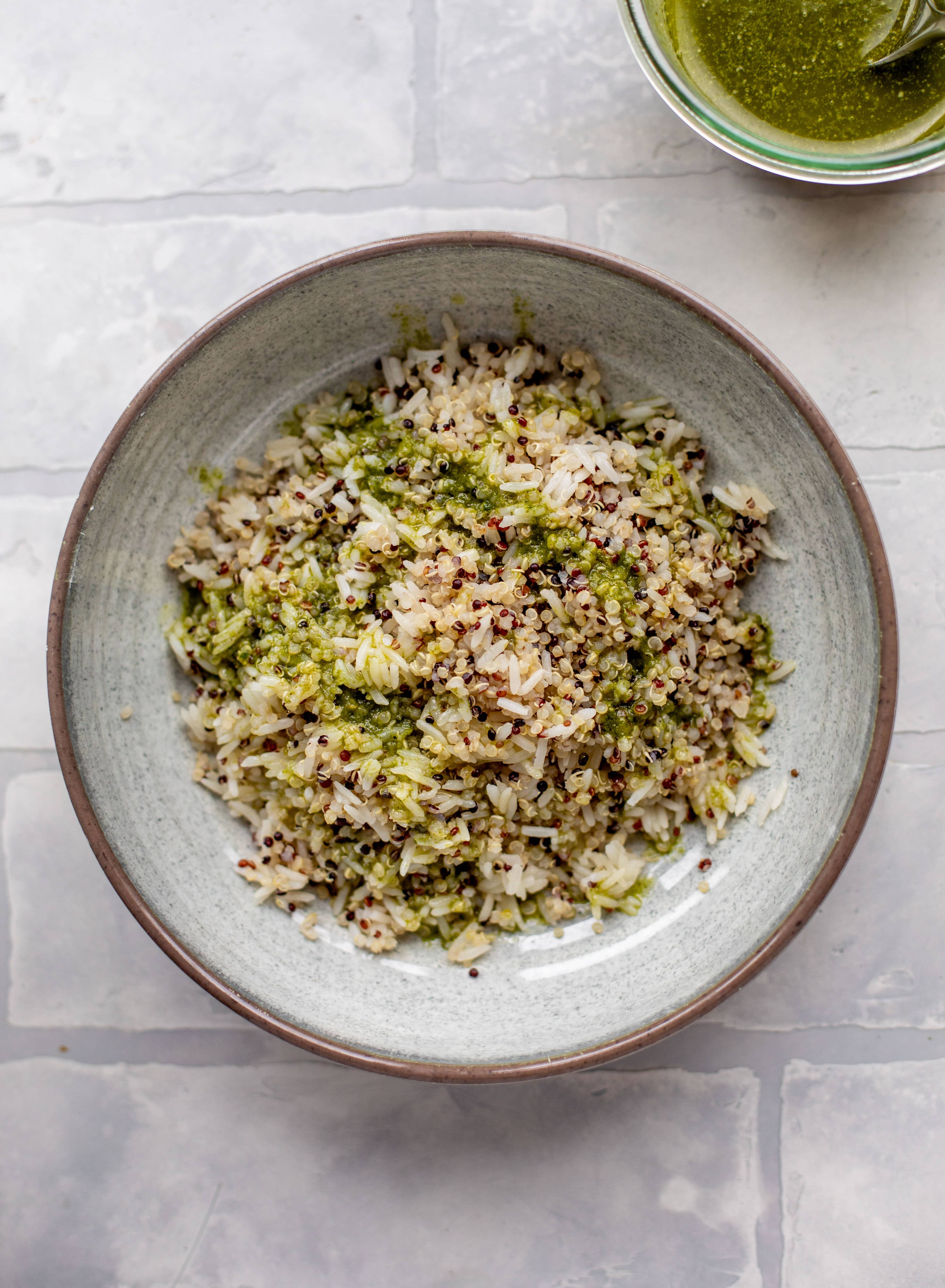 rice and quinoa with cilantro lime vinaigrette