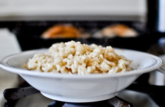 Beer Risotto with Mushroom Garlic Chicken