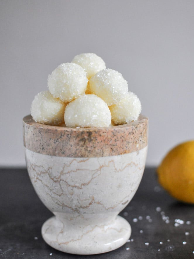 Sparkly White Chocolate Lemon Truffles by How Sweet It Is