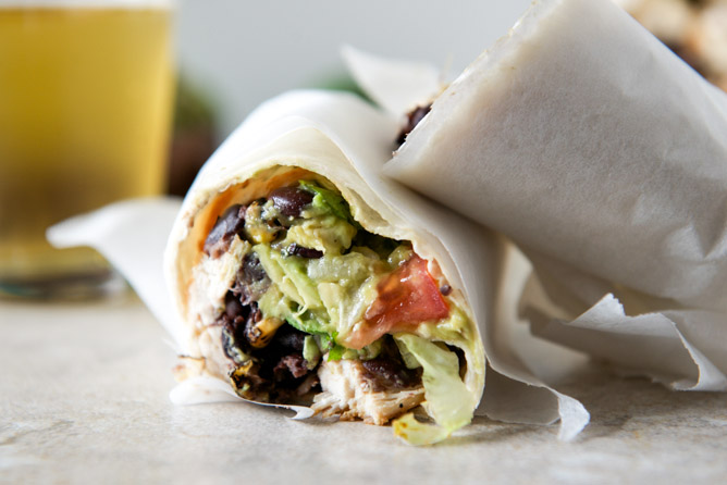 Tequila Lime Chicken and Black Bean Burritos