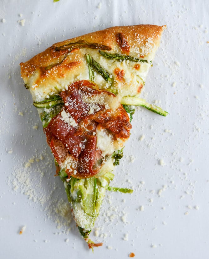 Asparagus Ribbon and Whipped Ricotta Pizza I howsweeteats.com