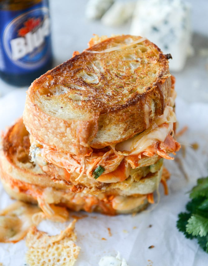 buffalo chicken beer cheese grilled cheese I howsweeteats.com
