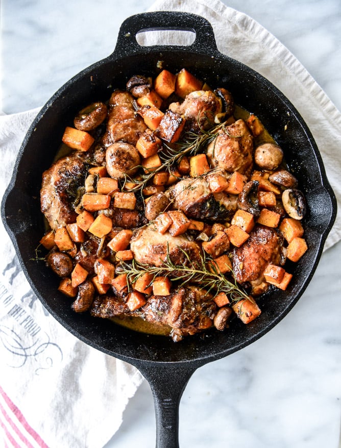 cider braised chicken with butternut I howsweeteats.com