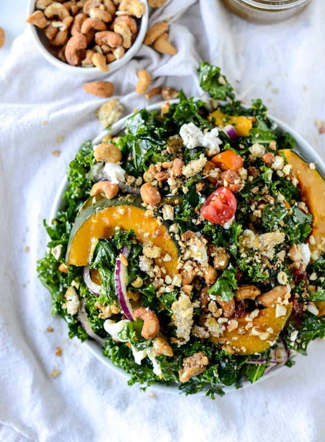 Crunchy Cashew Kale Salad from How Sweet Eats on foodiecrush.com
