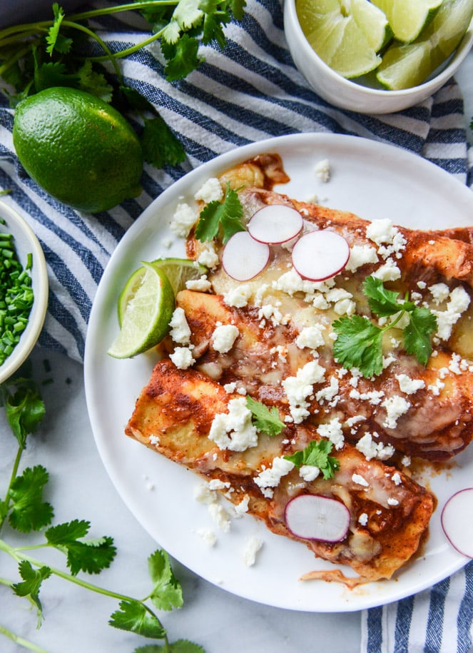 Cheese Enchiladas with Homemade Sauce