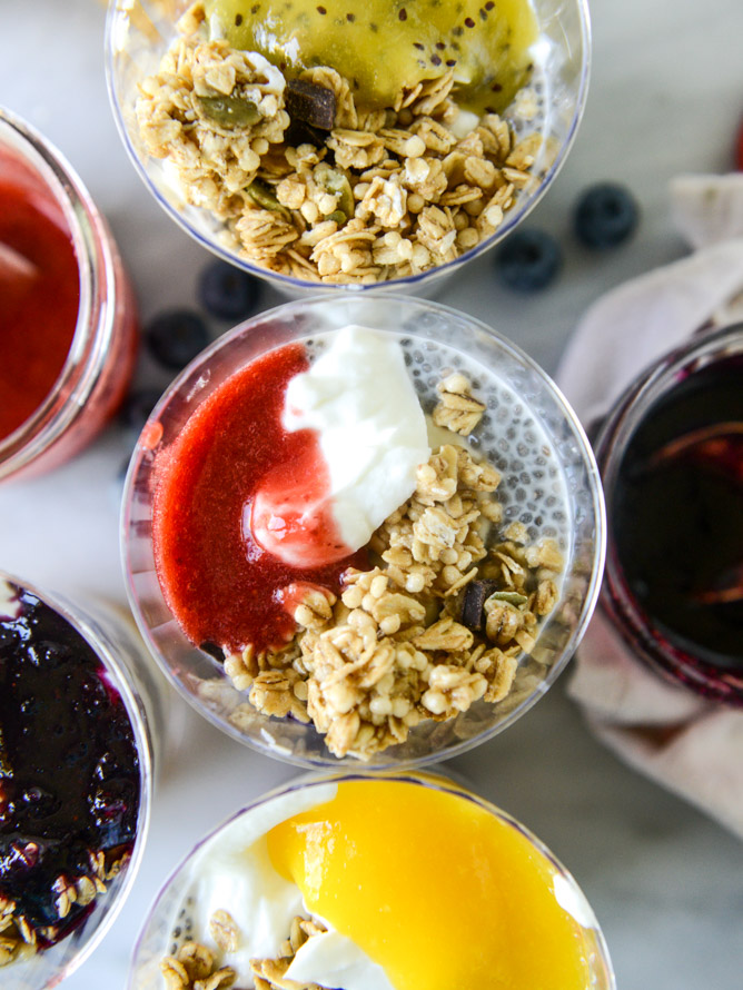Rainbow Syrup Bottomed Chia Pudding Parfaits. - How Sweet Eats