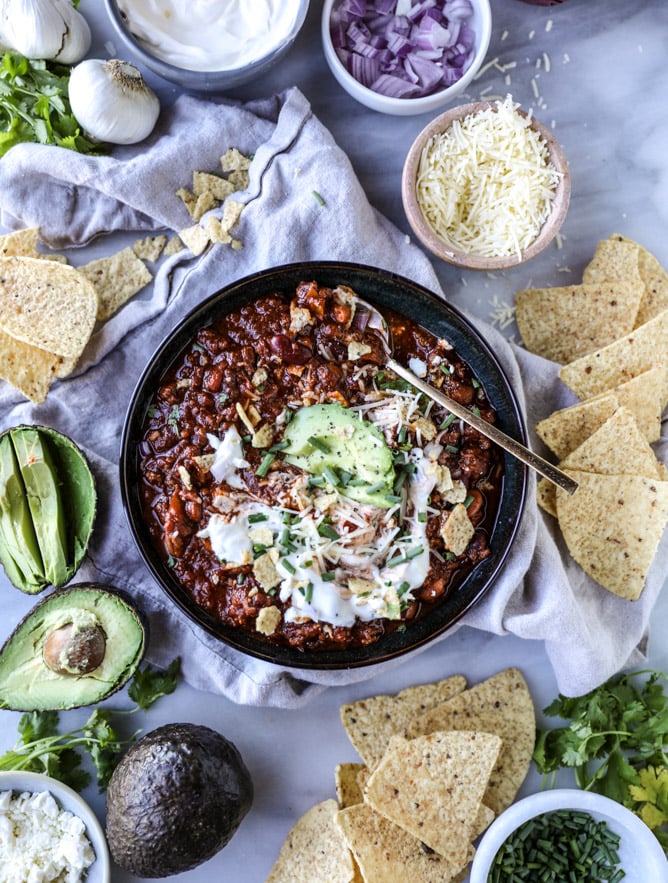 game day beer chili I howsweeteats.com