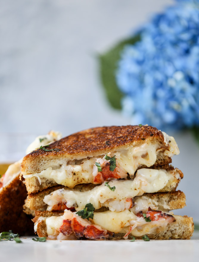 lobster grilled cheese with tarragon garlic butter I howsweeteats.com