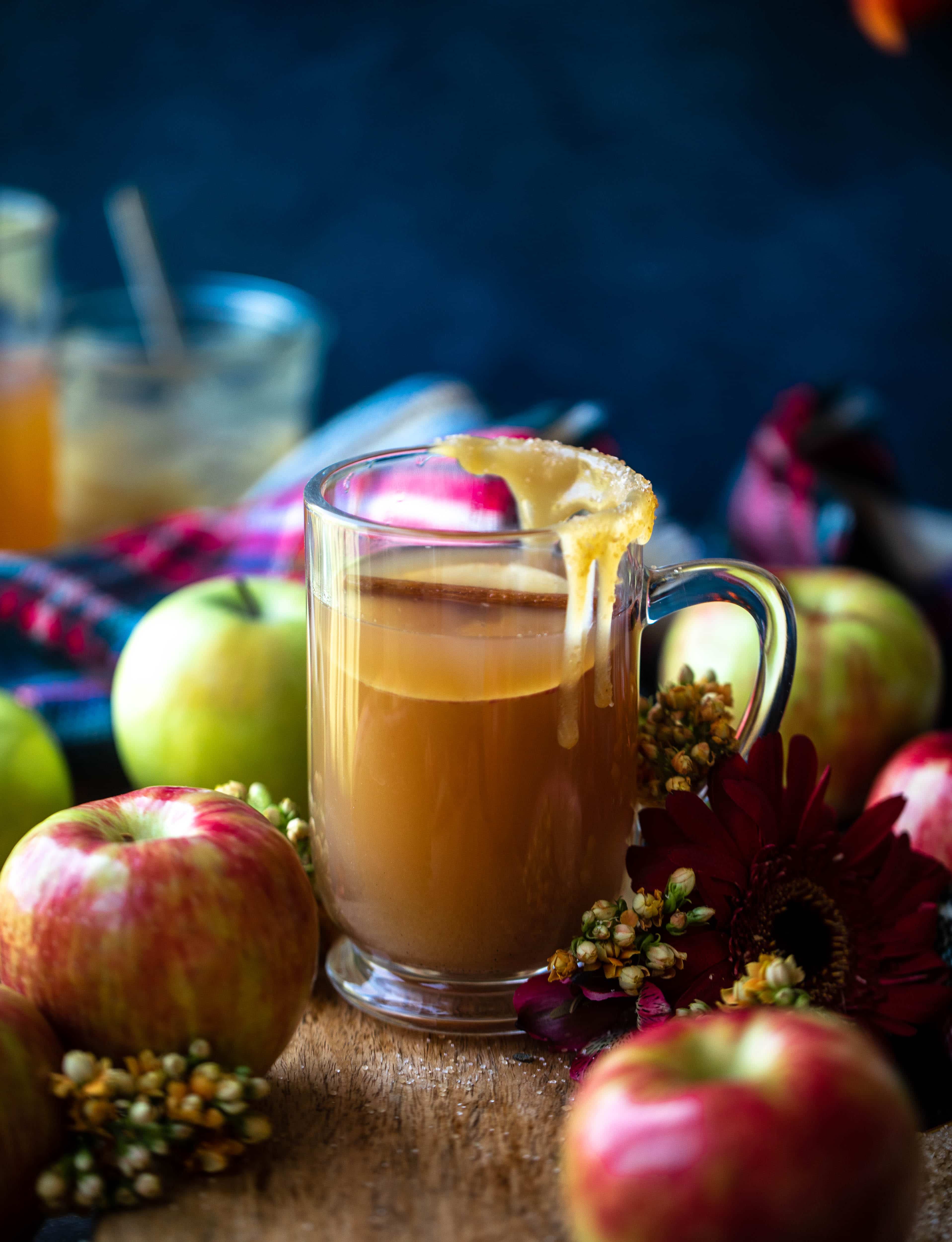 This homemade apple cider is made with honeycrisp apples, spices and vanilla. It's incredible served hot or cold, especially with a pour of bourbon!