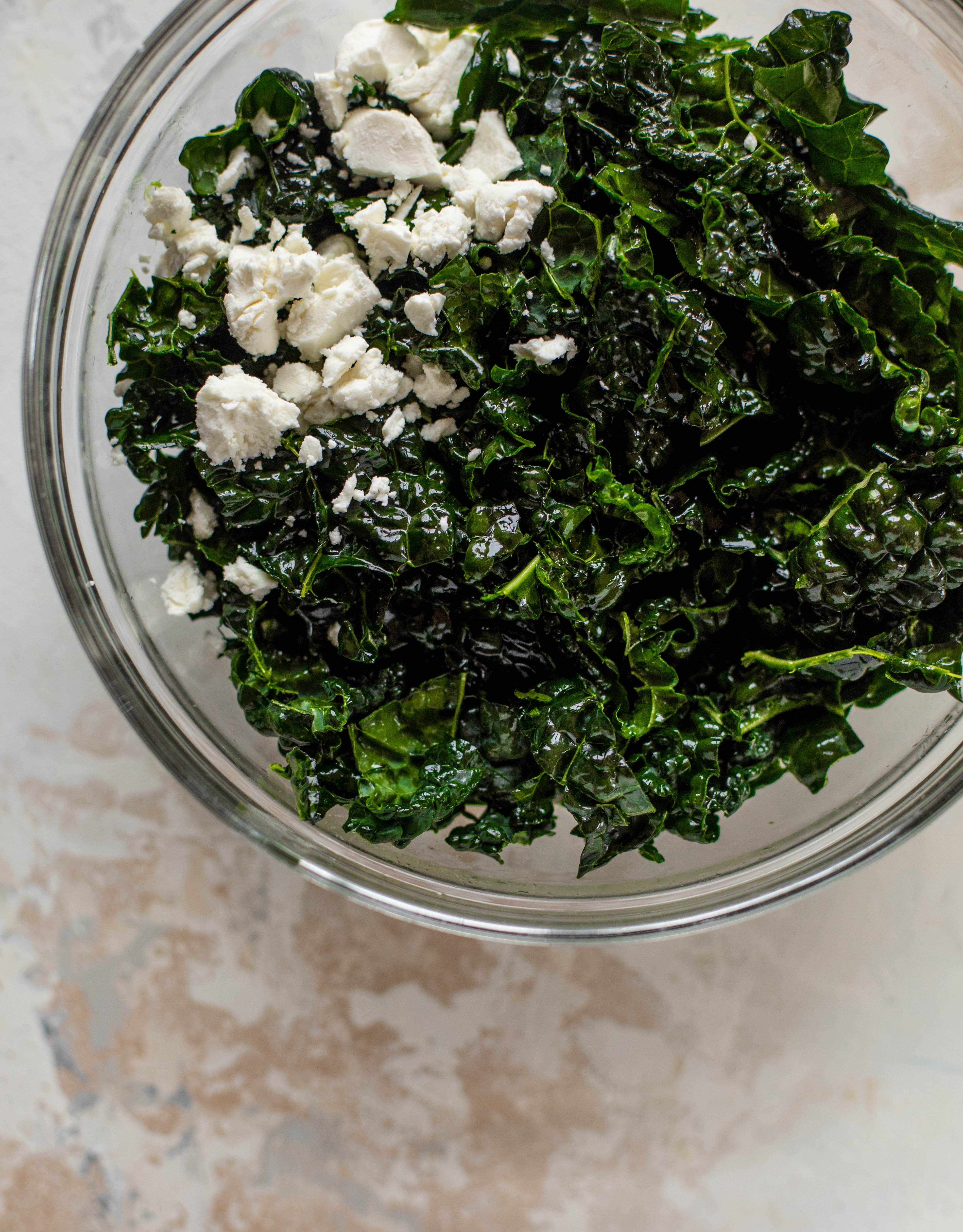 lacinato kale with goat cheese